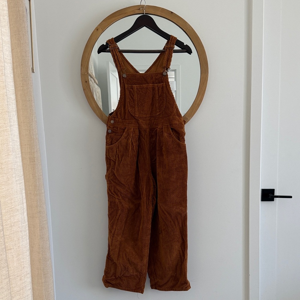 Christy Dawn Tan Corduroy Overalls